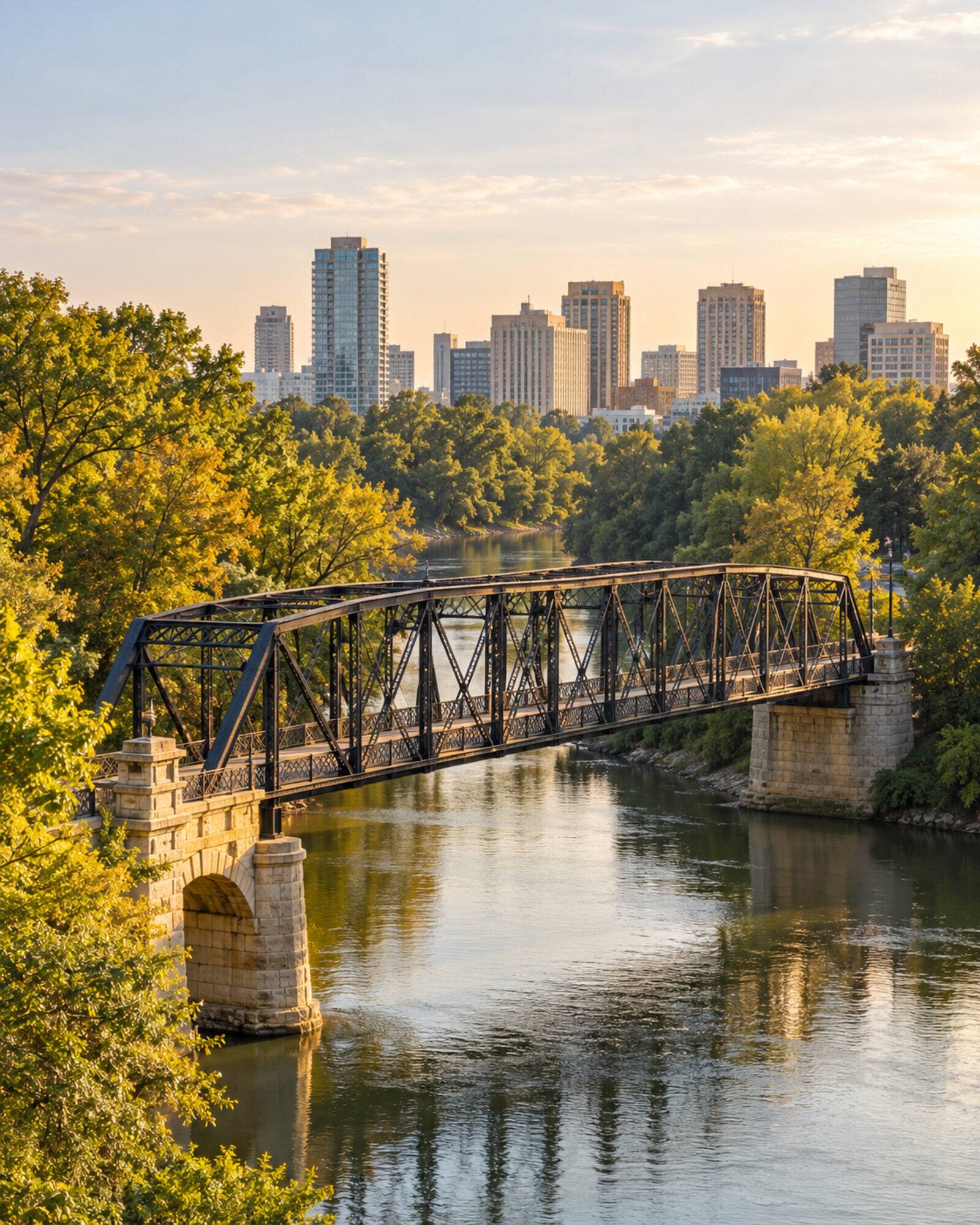 Autumn treetops over London, Ontario
