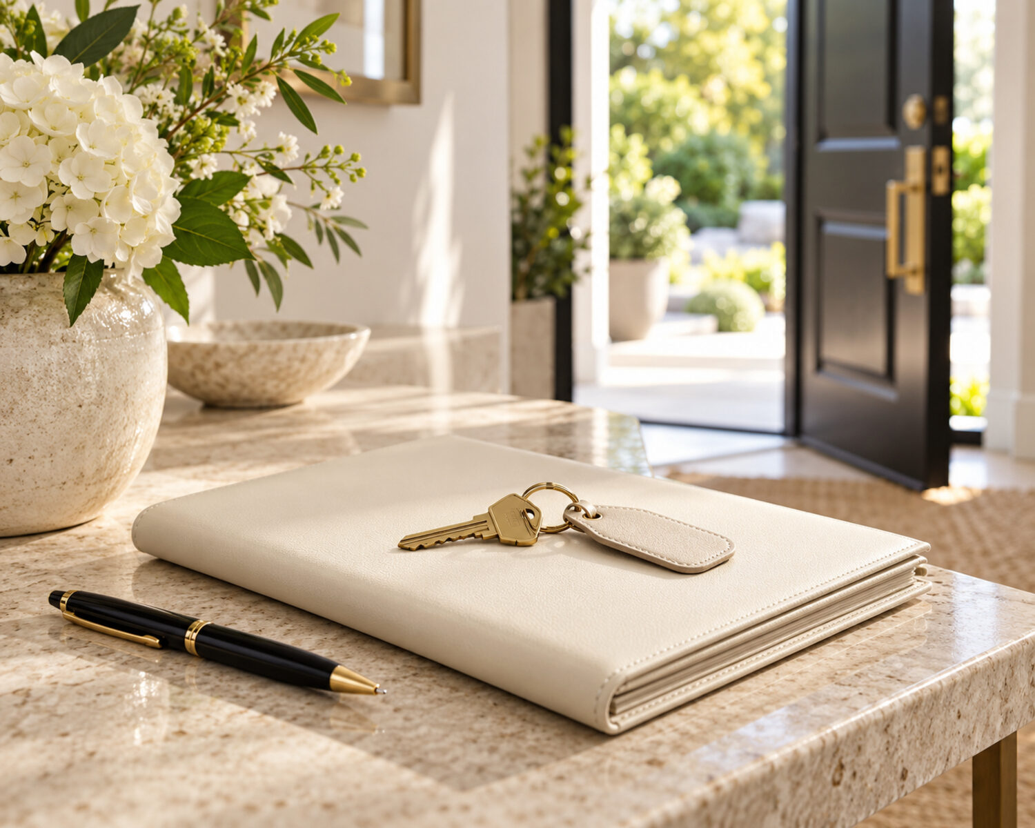 House keys beside a calendar with closing day circled